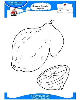 Çocuklar İçin Limon Boyama Sayfaları 